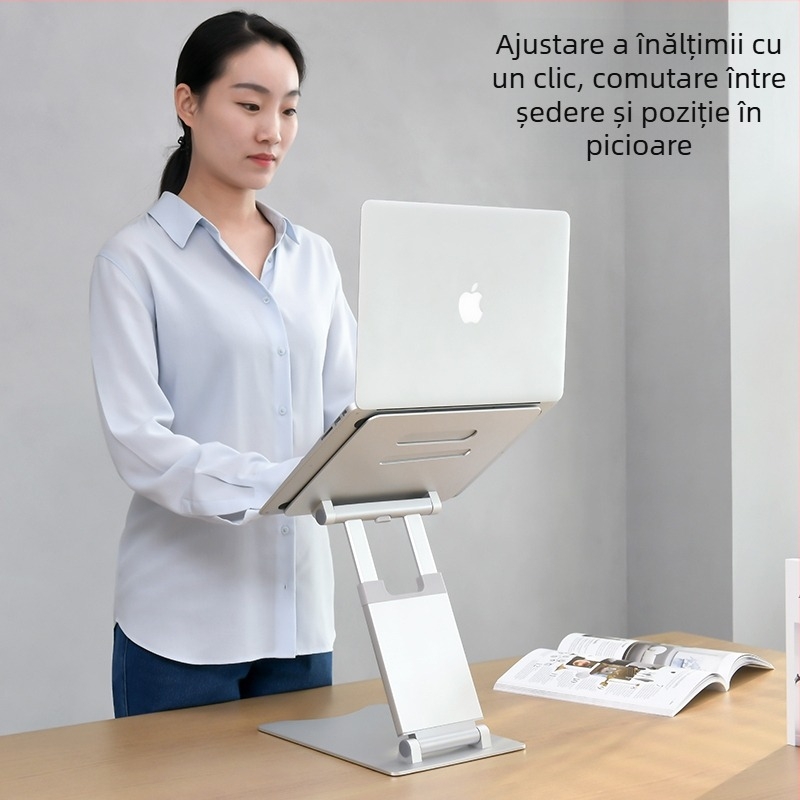 Suport pentru notebook din aliaj de aluminiu – ridicare, pliere, bază de răcire, compatibil cu model universal, greutate 1,93 kg
