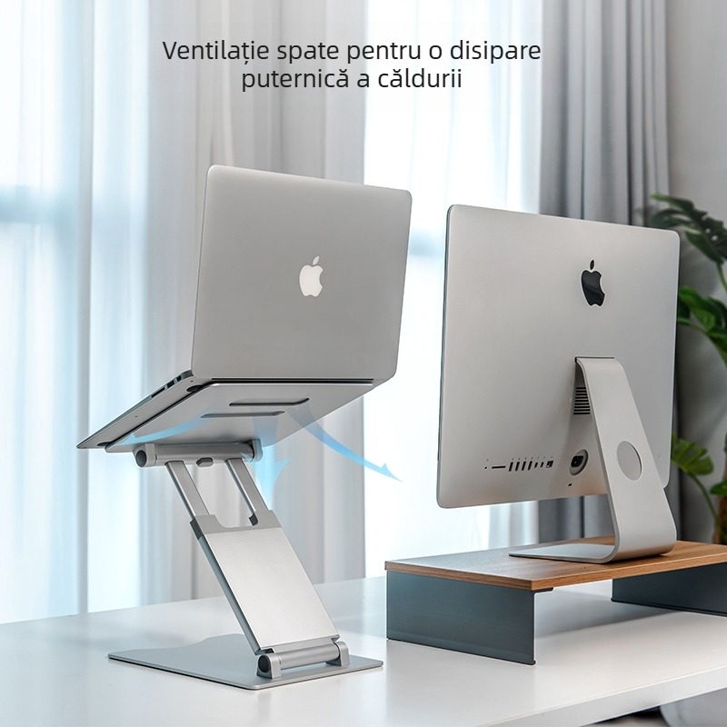 Suport pentru notebook din aliaj de aluminiu – ridicare, pliere, bază de răcire, compatibil cu model universal, greutate 1,93 kg