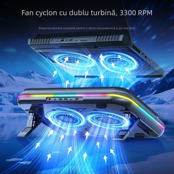 Bază de răcire pentru laptop, cu 2 ventilatoare, răcire cu aer, construcție ABS+metal, model Ice Demon 12