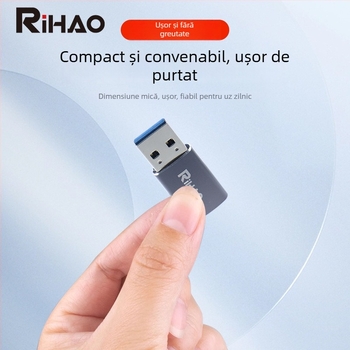 RIHAO OTG Type-C către USB 3.0 adaptor, 10Gbps, model Z10/Z11, port unic