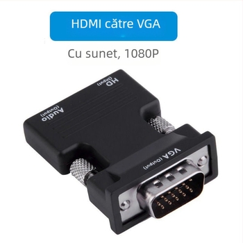 Convertor HDMI la VGA – Cablu adaptor cu audio, interfață HDMI