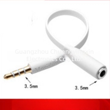 Adaptor audio 3,5 mm bărbat–femeie pentru telefoane mobile, conector circular cu 4 conductori, pentru streaming live