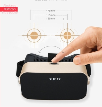 Cască VR pentru smartphone, model VRI7, 1080P, 388 g, ochelari 3D
