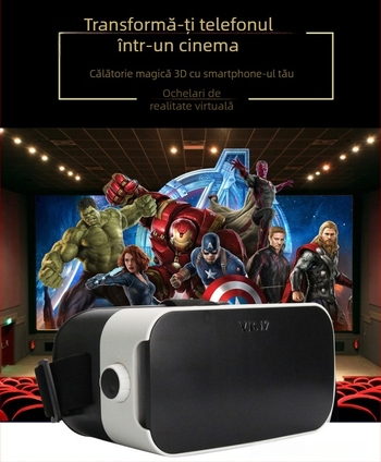 Cască VR pentru smartphone, model VRI7, 1080P, 388 g, ochelari 3D