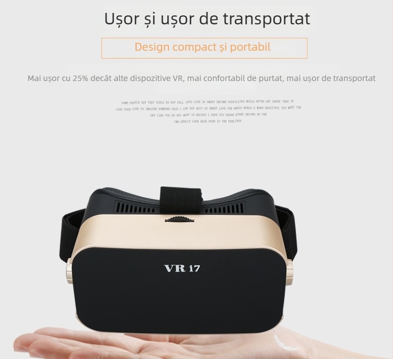 Cască VR pentru smartphone, model VRI7, 1080P, 388 g, ochelari 3D