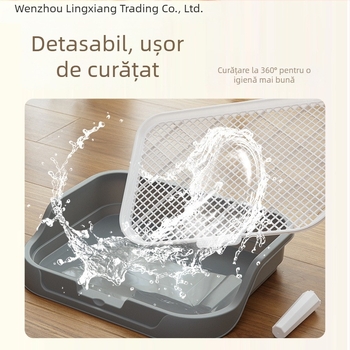 Lingxiang Toaletă pentru câini cu grilă anti-stropire, Plastic ABS