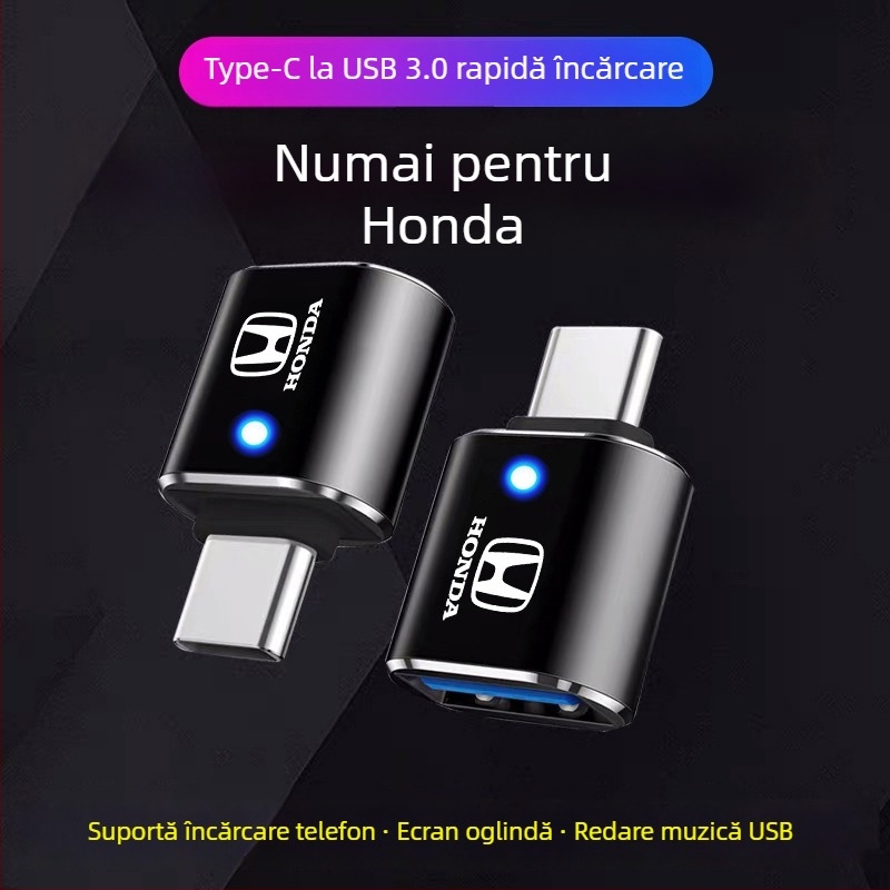 Cablu de date USB Type-C la USB pentru încărcare în mașină, compatibil cu Honda UR-V, Lingpai și HR-V.