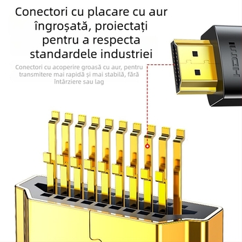 Cablu HDMI 2.0 cu suport 4K și 3D, contacte placate cu aur, conductor din cupru fără oxigen, pentru set-top box, proiector sau monitor