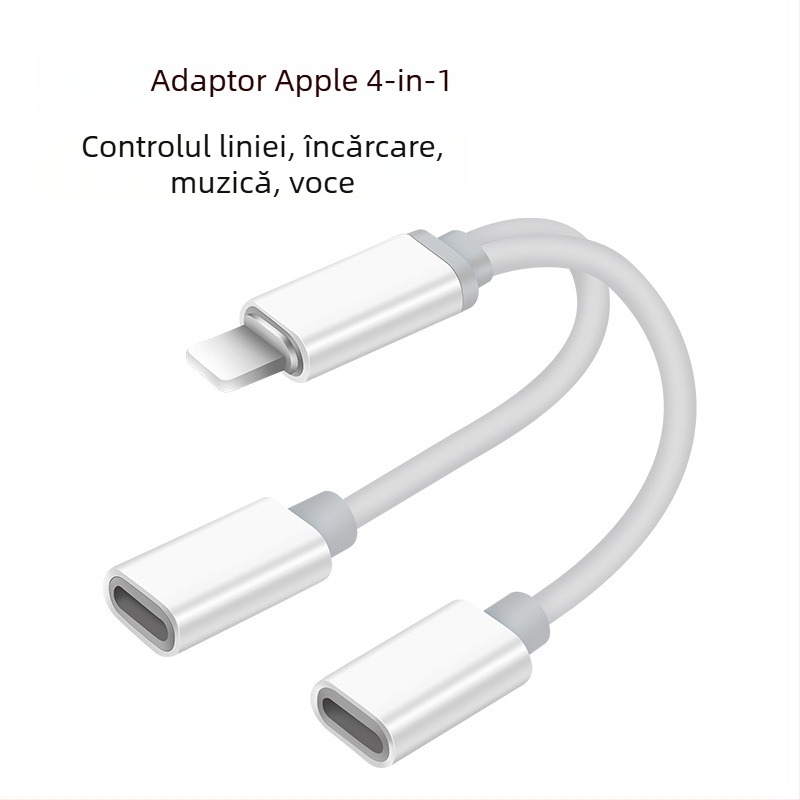 Apple cablu adaptor 2 în 1 pentru încărcare și audio, seria iPhone (încărcare + ascultare muzică)