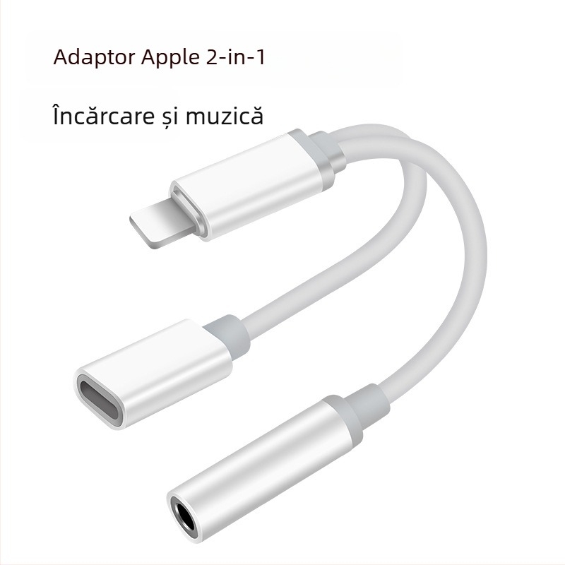 Apple cablu adaptor 2 în 1 pentru încărcare și audio, seria iPhone (încărcare + ascultare muzică)