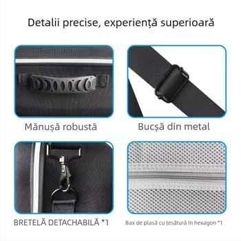 Geantă de depozitare PS VR2 cu protecție EVA, design crossbody, exterior Oxford, compatibilă cu casca PS VR2 și controlere, GP512