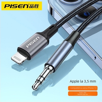 Pisen C145 cablu audio Type-C, nucleu din aliaj de aluminiu cu placare aurie și conector 3,5 mm