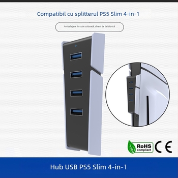 PS5 Slim hub de expansiune USB 2.0 cu 4 porturi pentru PS5 Slim