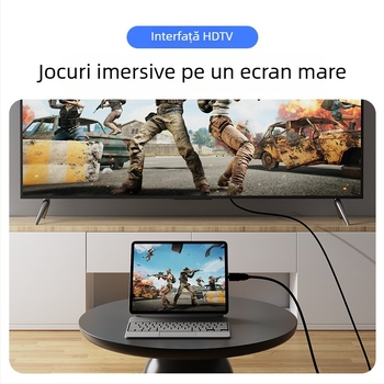 Adaptor Type-C către HDMI pentru transmisie video și audio; carcasă din aliaj de aluminiu; compatibil cu Windows, Android și macOS.