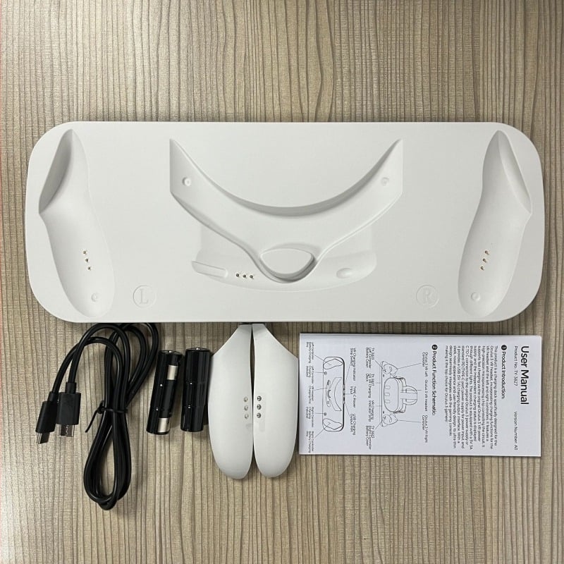 Bază de încărcare pentru Meta Quest3 VR headset și controlere, cu LED, interfață USB-C, ABS