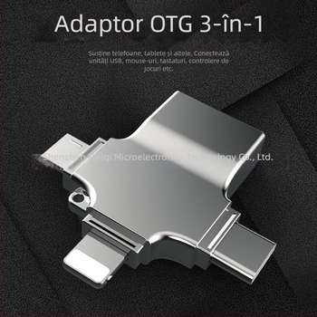 Adaptor OTG USB-C – 3 în 1 multi-funcțional pentru Apple și Android, Model M10, aliaj de zinc