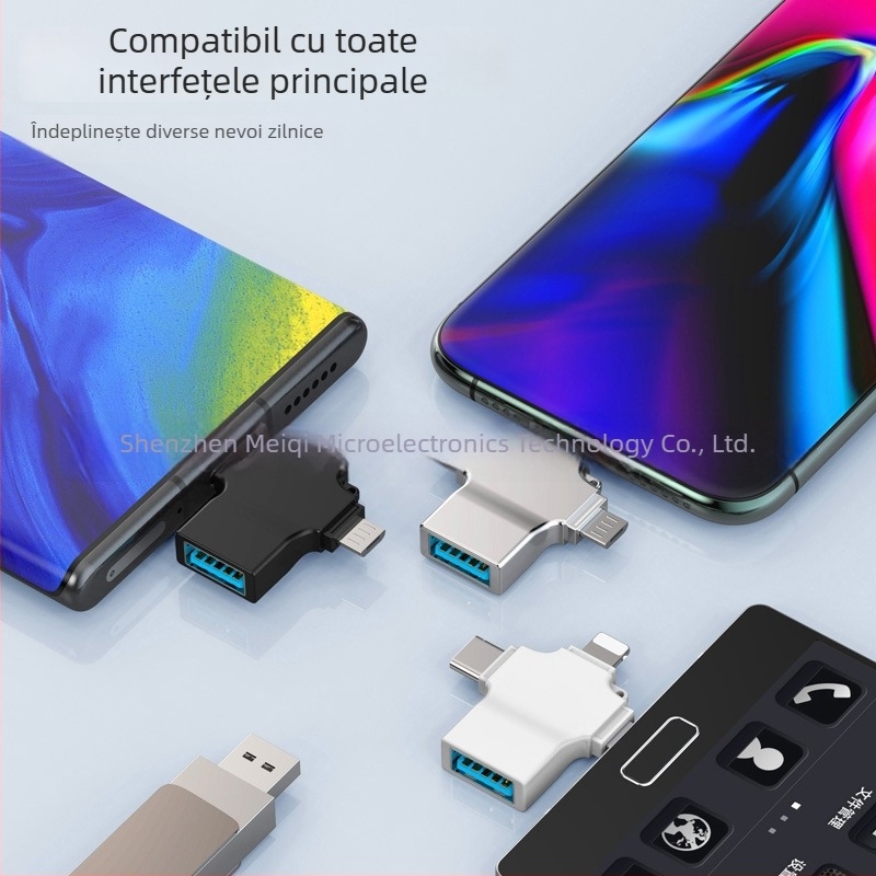Adaptor OTG USB-C – 3 în 1 multi-funcțional pentru Apple și Android, Model M10, aliaj de zinc