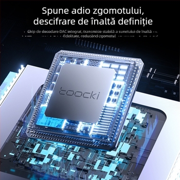 Toocki adaptor audio Type-C la 3,5 mm cu telecomandă în fir, HiFi, model Tq-yd09a/b, Compatibil cu Apple, Samsung, Xiaomi, Huawei
