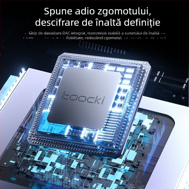 Toocki adaptor audio Type-C la 3,5 mm cu telecomandă în fir, HiFi, model Tq-yd09a/b, Compatibil cu Apple, Samsung, Xiaomi, Huawei