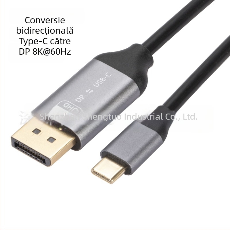 Cablu adaptor Type-C către DP, bidirecțional, 8K60Hz, 10Gbps
