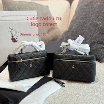 Geantă Jasmine box din piele naturală, quilting pătrat, închidere cu fermoar, curea single, căptușeală poliester, formă orizontală pătrată, lansare toamnă 2025
