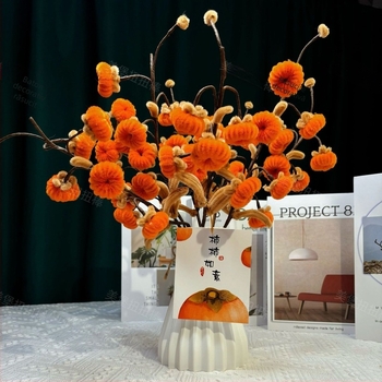 Buchet de flori din pluș cu temă persimon — Meibao, pentru 15–35 ani, Model 123