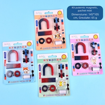 Set științific magnetic cu magneți rotunzi, în formă de U și în formă de bară; mingi magnetice pentru experimente practice; pentru vârsta 7–14 ani; brand Yinuo; ambalaj: set