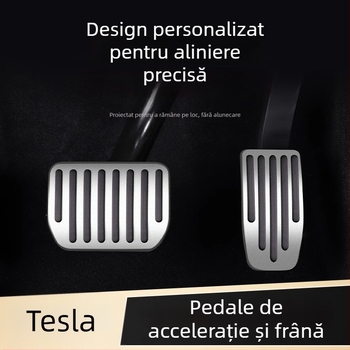 Capac protecție din aliaj de aluminiu pentru pedalele acceleratiei și frânei pentru Tesla Model 3/Y, 2019–2023, transmisie automată