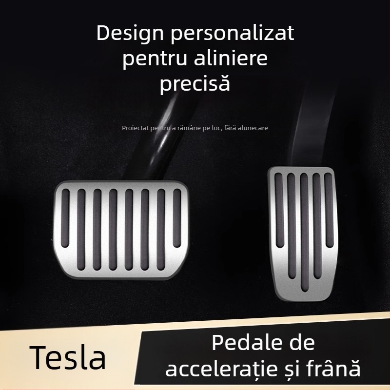Capac protecție din aliaj de aluminiu pentru pedalele acceleratiei și frânei pentru Tesla Model 3/Y, 2019–2023, transmisie automată