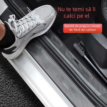 Bandă de prag auto din PVC anti-coliziune, model TZ009+TZ010, personalizare disponibilă