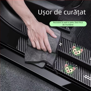 Bandă de prag auto din PVC anti-coliziune, model TZ009+TZ010, personalizare disponibilă