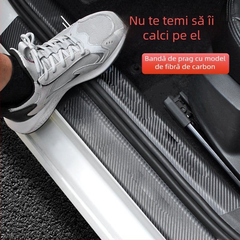 Bandă de prag auto din PVC anti-coliziune, model TZ009+TZ010, personalizare disponibilă