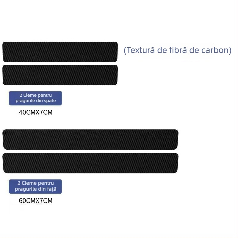 Bandă de prag auto din PVC anti-coliziune, model TZ009+TZ010, personalizare disponibilă