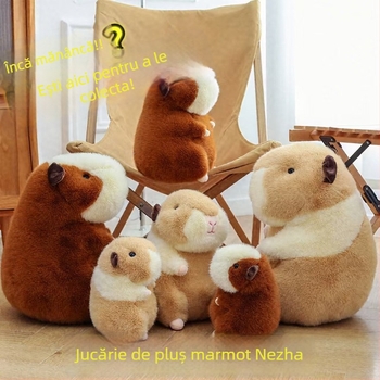 Jucărie de pluș capybara - pluș scurt, umplutură PP cotton, etichetă OEM, ambalaj plasă - potrivit pentru 7–14 ani