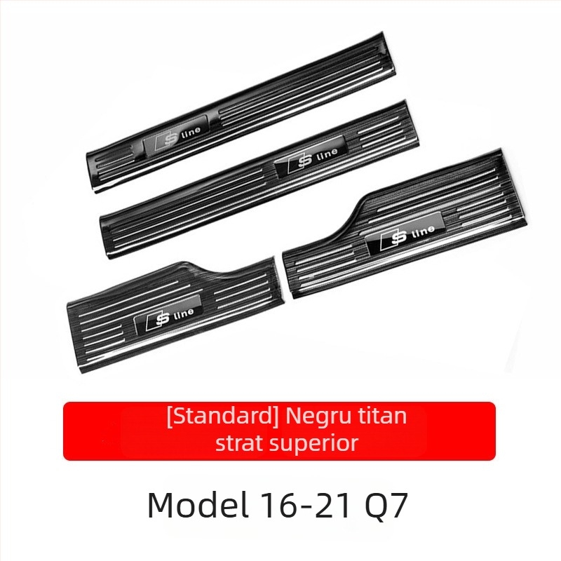 Prag interior din oțel inoxidabil pentru Audi Q7 (2016-2021), model ADMKT, protecție împotriva zgârieturilor