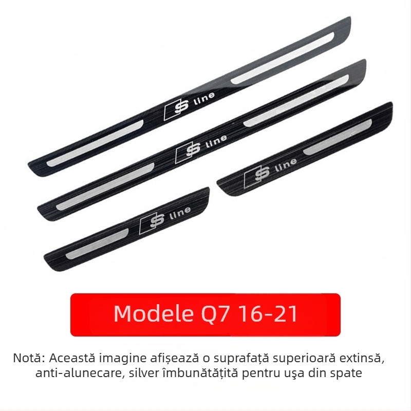 Prag interior din oțel inoxidabil pentru Audi Q7 (2016-2021), model ADMKT, protecție împotriva zgârieturilor