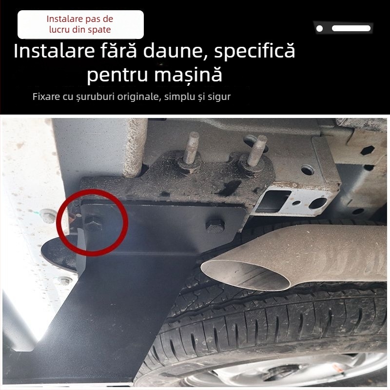Kit din oțel inoxidabil pentru pedala din spate Foton Tuyao V80: pedală superioară, bara din spate, suport pentru hayon