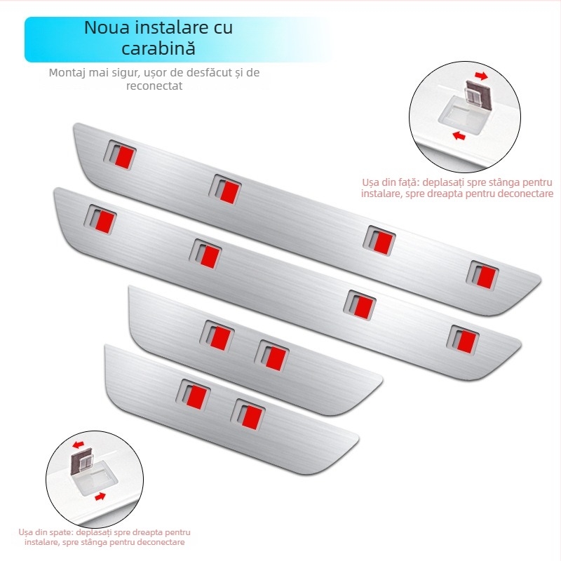 Lumină LED pentru praguri de uși, efect curgător, moduri multiple, set pentru patru uși – Life in the Car, compatibil cu 99% dintre mașini