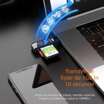 Cititor USB 3.0 pentru carduri SD/TF – instalare externă, 10 g, Model XCF-DKQ-002