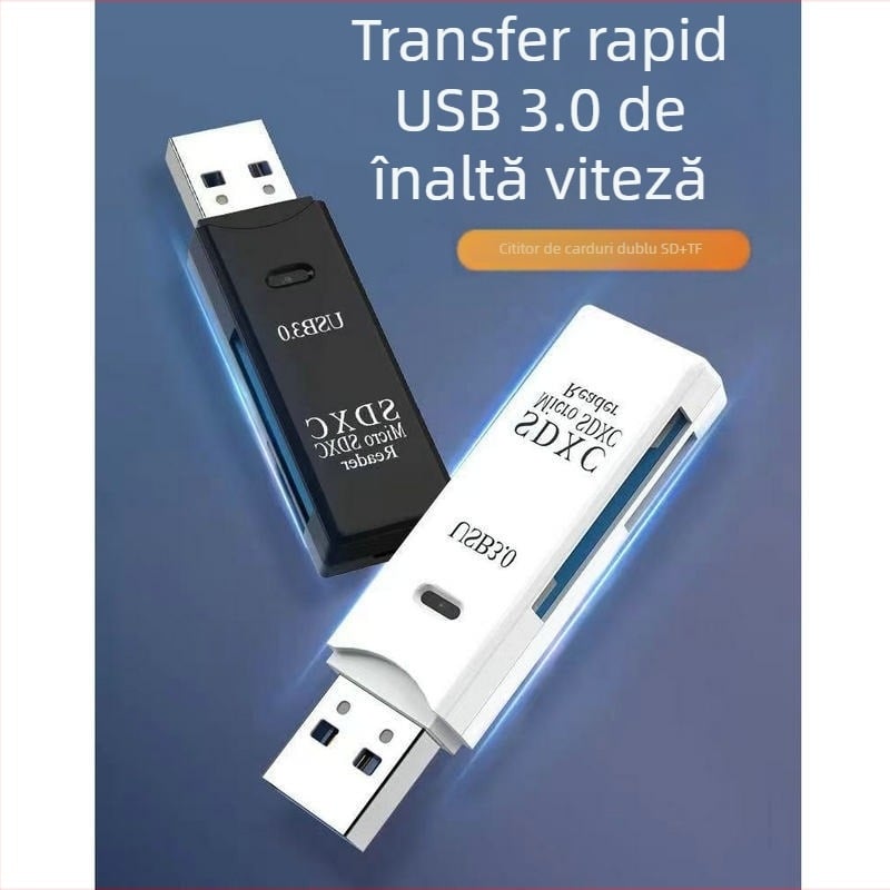Cititor USB 3.0 pentru carduri SD/TF – instalare externă, 10 g, Model XCF-DKQ-002