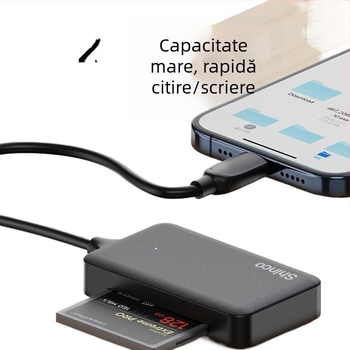 Cititor All-In-One Type-C USB pentru carduri – Suport TF • Interfață USB 2.0 • Nu este OEM • Fără siglă