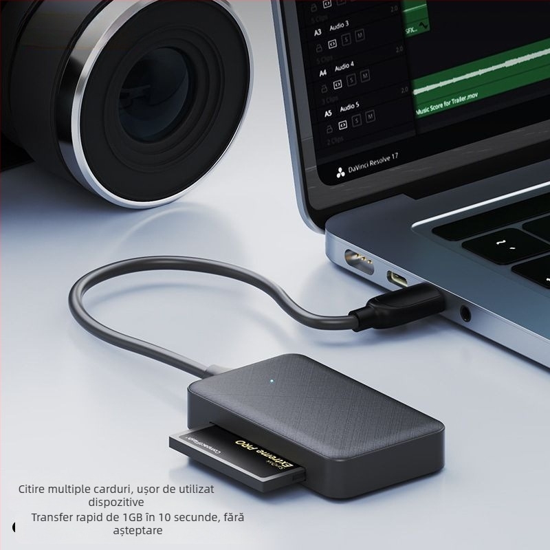Cititor All-In-One Type-C USB pentru carduri – Suport TF • Interfață USB 2.0 • Nu este OEM • Fără siglă