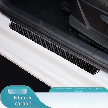 Protecție prag ușă auto din fibră de carbon – autocolant, anti-zgârieturi, decor interior pentru modificări