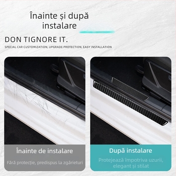 Protecție prag ușă auto din fibră de carbon – autocolant, anti-zgârieturi, decor interior pentru modificări