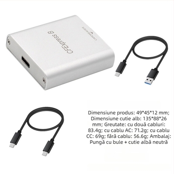 Cititor CFexpress PH862 — Cititor de carduri CFexpress, USB 3.2 de înaltă viteză (10G), interfață USB-C, corp din aliaj de aluminiu, montaj extern, personalizare OEM disponibilă.