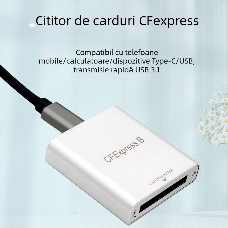 Cititor CFexpress PH862 — Cititor de carduri CFexpress, USB 3.2 de înaltă viteză (10G), interfață USB-C, corp din aliaj de aluminiu, montaj extern, personalizare OEM disponibilă.