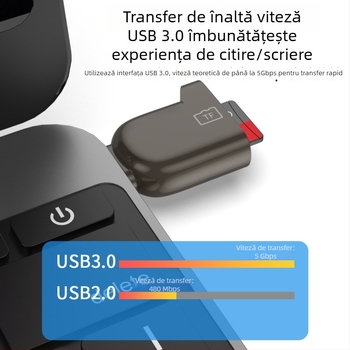 HD698 Cititor TF Type-C pentru Android — Mini, USB 2.0/3.0, Carcasă din aliaj de zinc