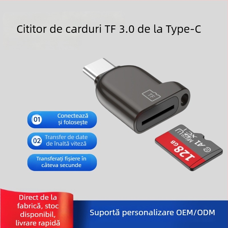HD698 Cititor TF Type-C pentru Android — Mini, USB 2.0/3.0, Carcasă din aliaj de zinc