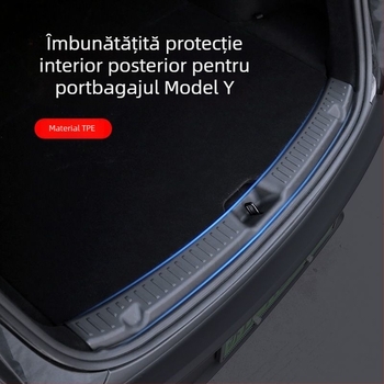 Tesla Model Y Bandă prag portbagaj cu protecție completă, panou de protecție și pedala din plastic