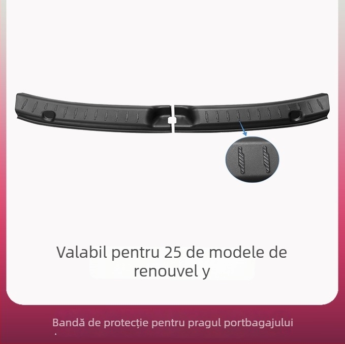 Tesla Model Y Bandă prag portbagaj cu protecție completă, panou de protecție și pedala din plastic